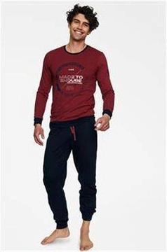 Piżama Bolt 40033-33X Czerwony Melanż-Czarny