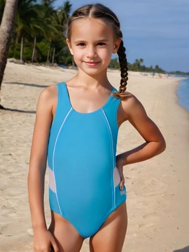 Dziewczęcy kostium kąpielowy Britta II niebieski